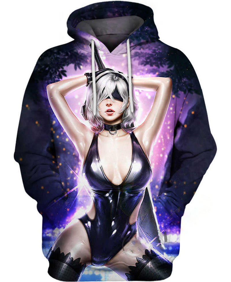 2b Latex Swimsuit Hoodie 3D
