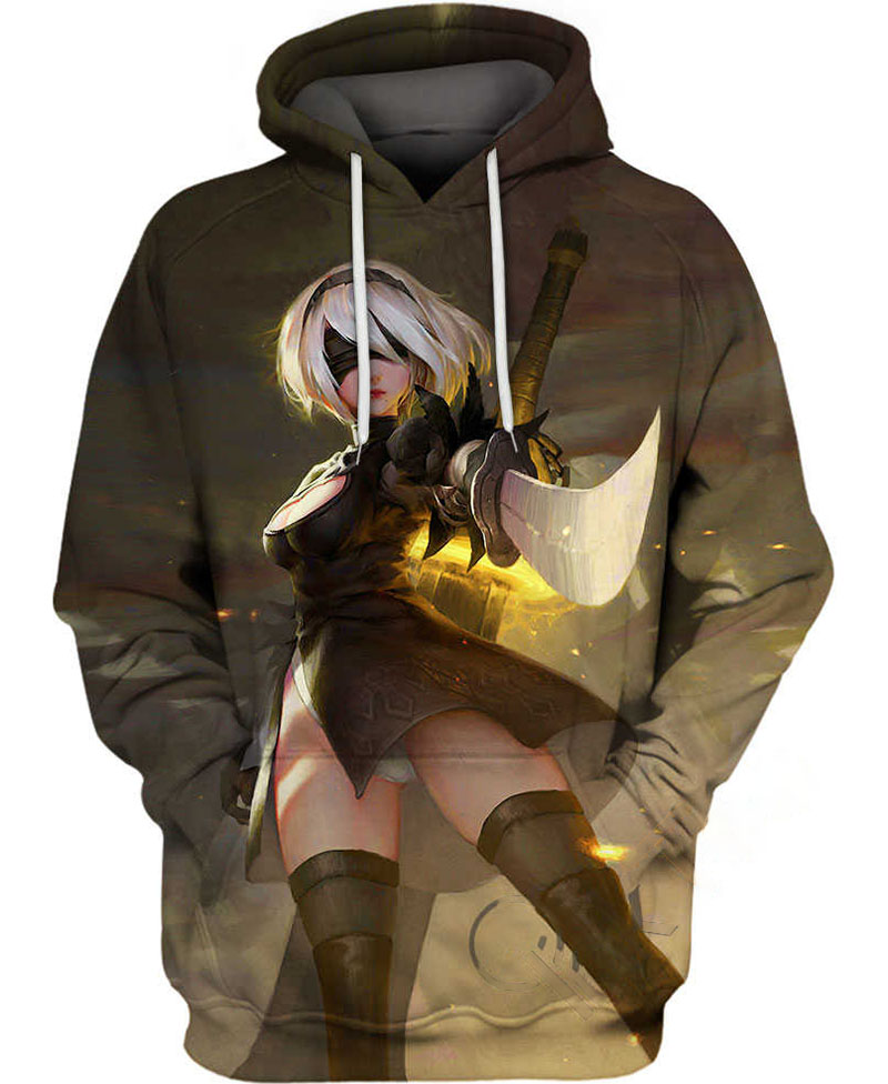 2b Nier Automata Hoodie 3D
