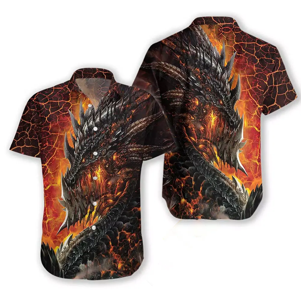 3d Dragon Lava Hawaiian shirts