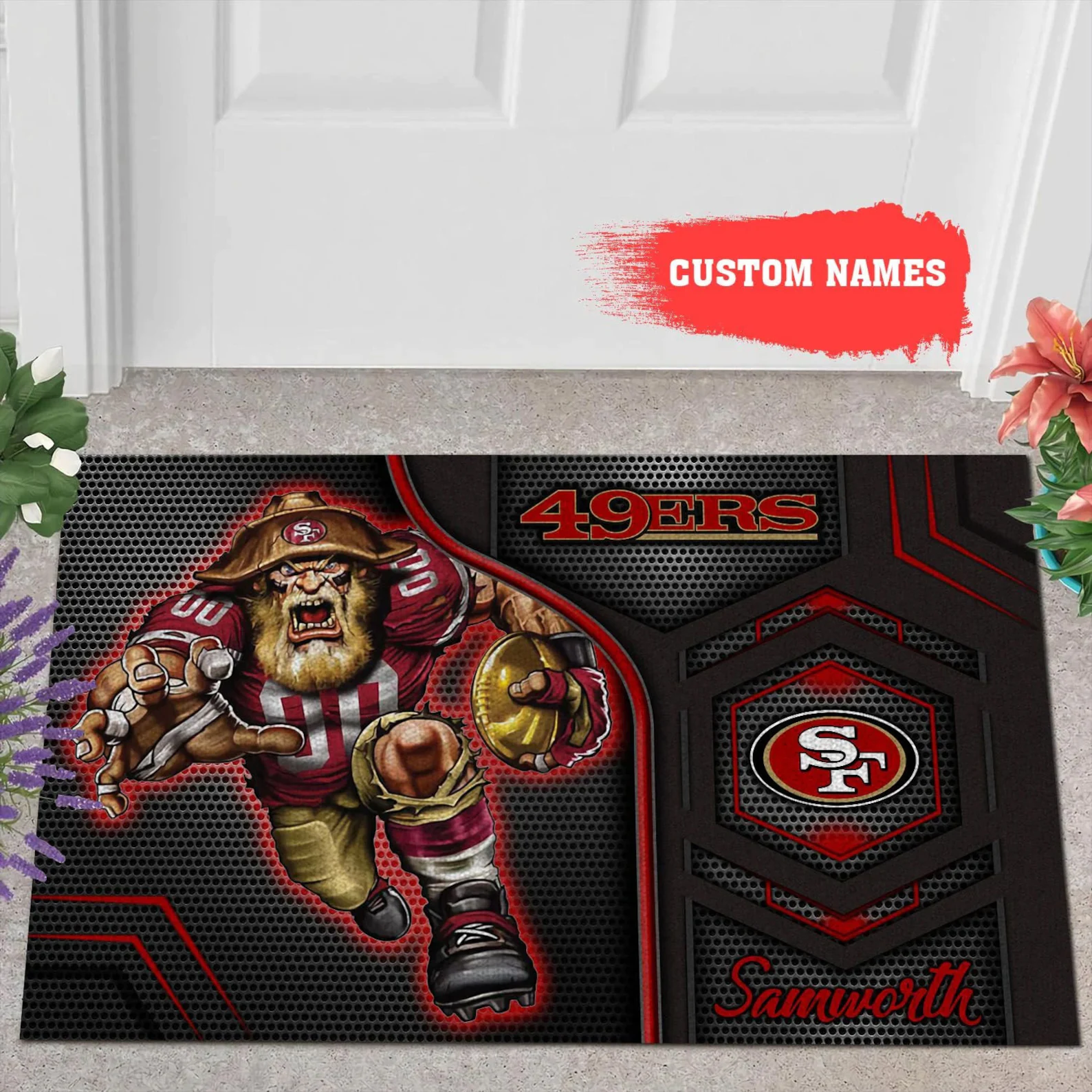 49ers NFL Personalized Doormat