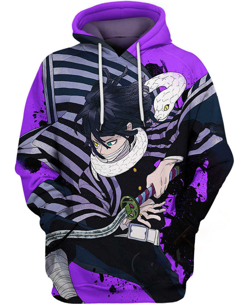 A Demon Slayer And Snake Hoodie 3D