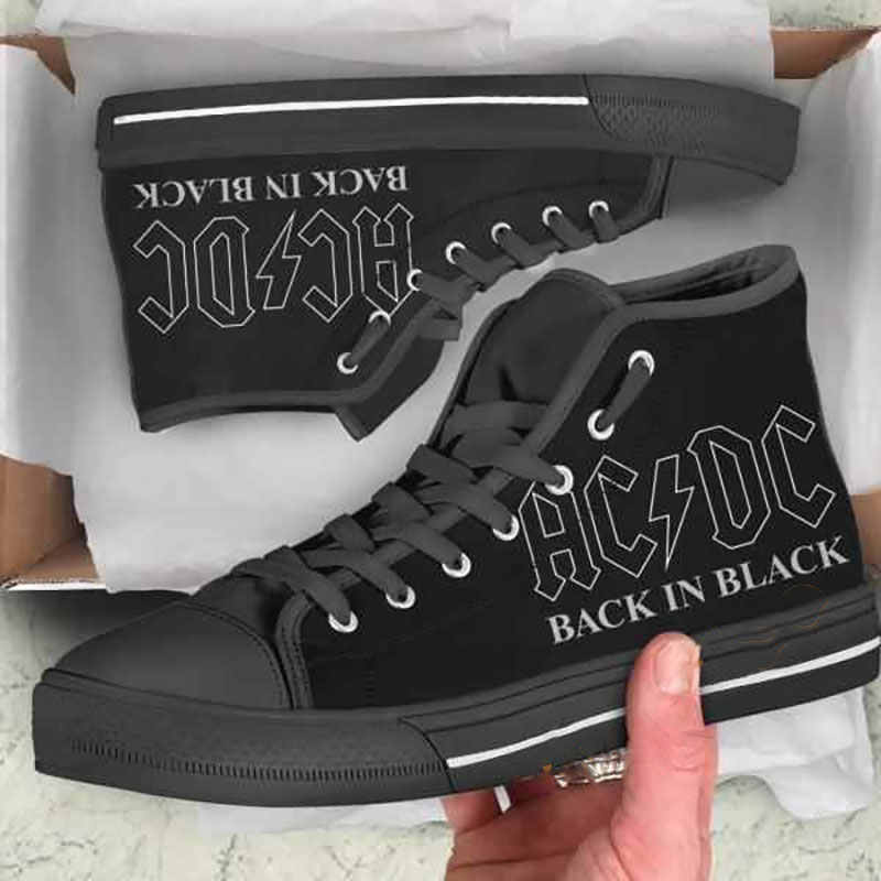 Acdc Back In Black High Top Shoes