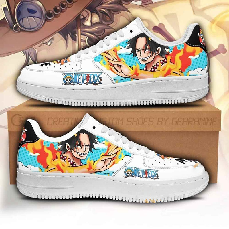 Ace Custom One Piece Anime Nike Air Force Shoes
