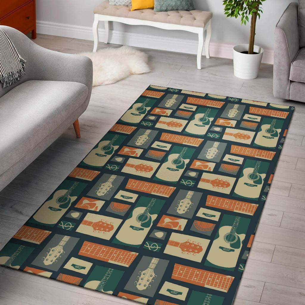 Acoustic Guitar Collage Pattern Limited Edition Rug
