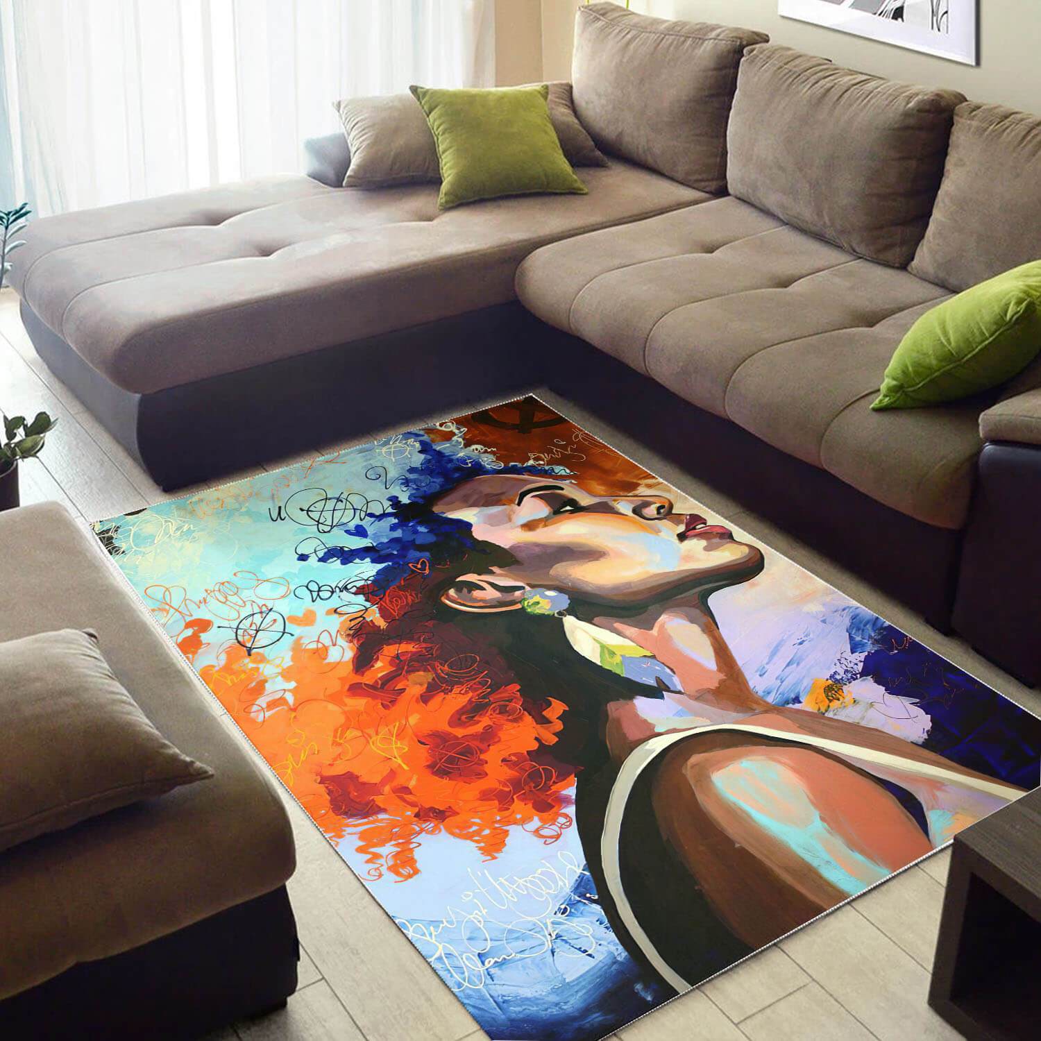 African American Beautiful Afro Girl Carpet Afrocentric Home Rug 2 African American Beautiful Afro Girl Carpet Afrocentric Home Rug