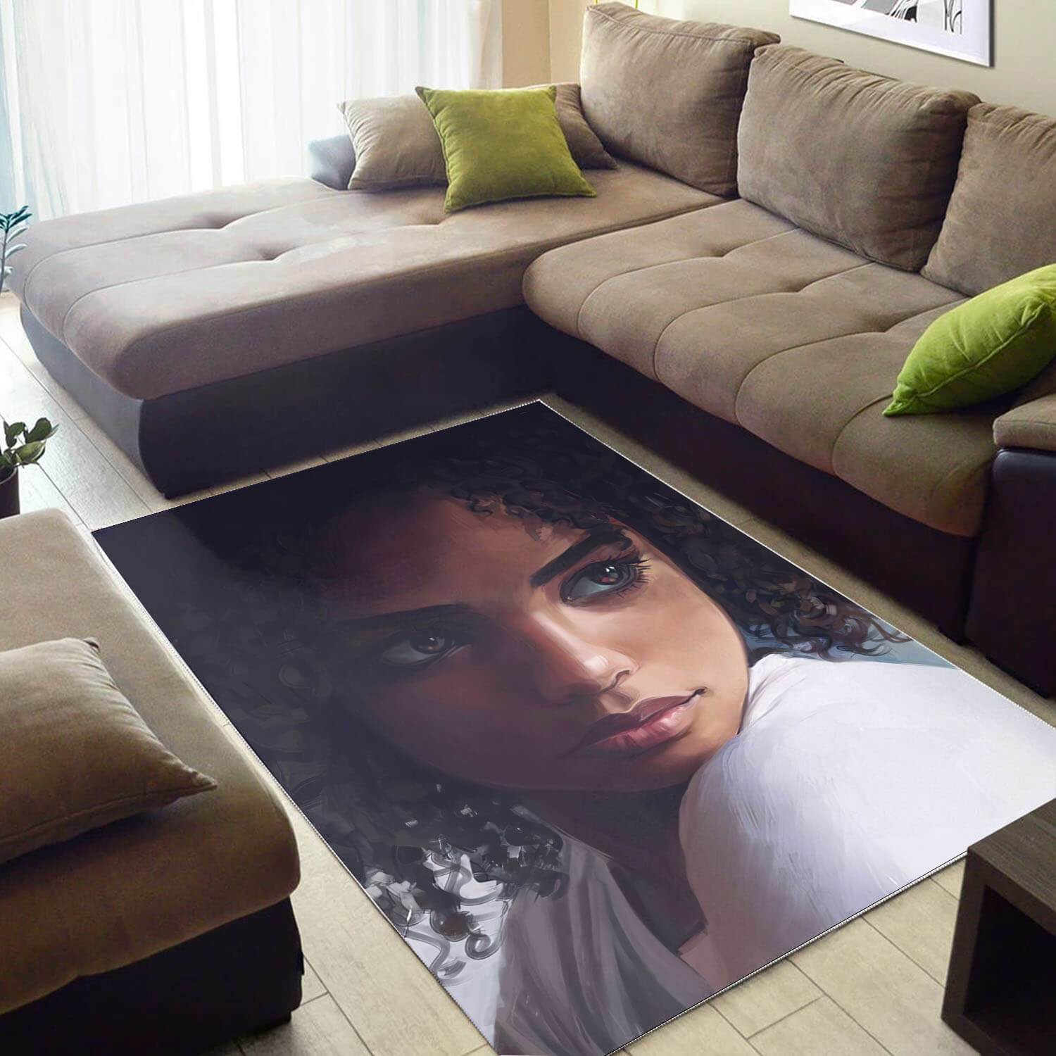 African American Beautiful Black Afro Lady Carpet Design Afrocentric Home Rug 3 African American Beautiful Black Afro Lady Carpet Design Afrocentric Home Rug