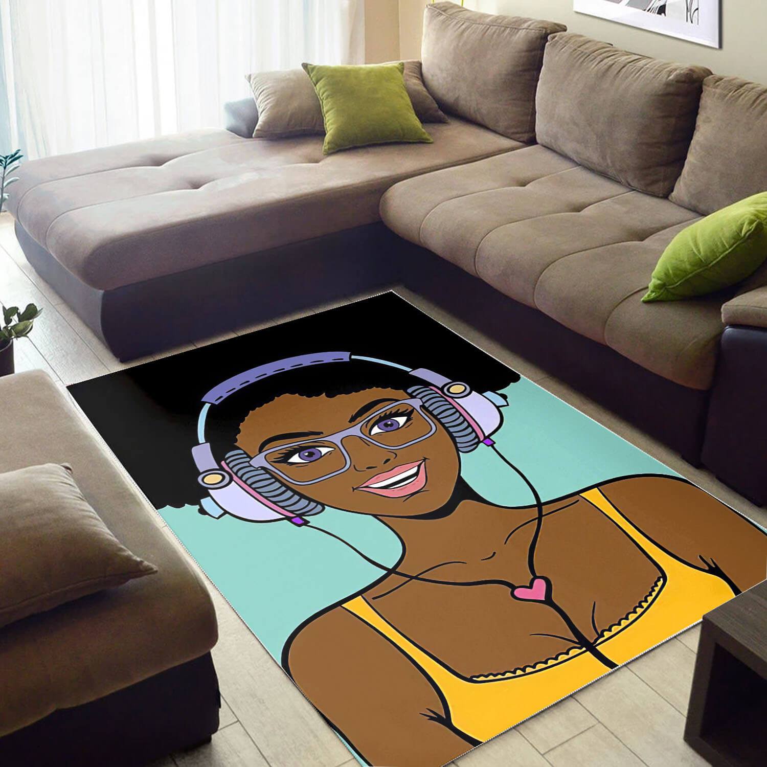 African American Beautiful Black Girl Afro Print Carpet Afrocentric Home Rug 1 African American Beautiful Black Girl Afro Print Carpet Afrocentric Home Rug