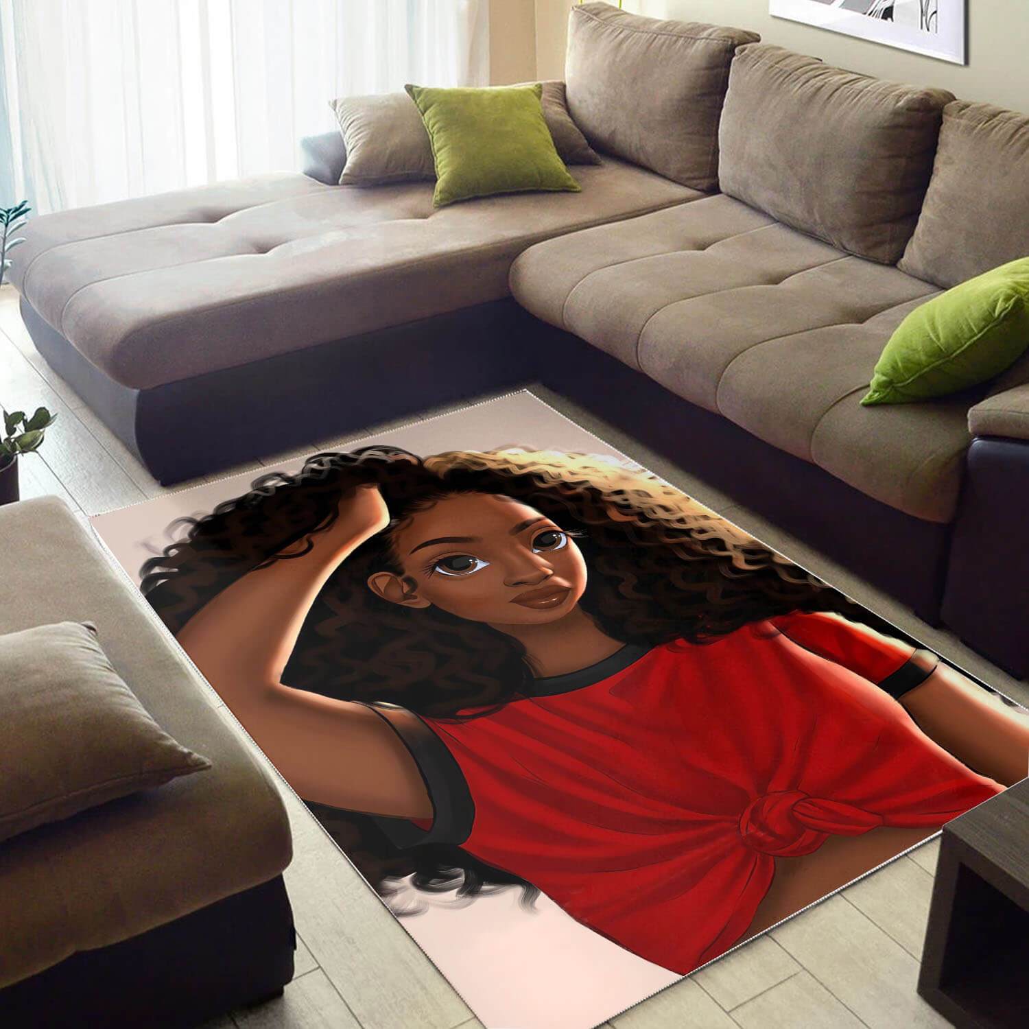 African American Beautiful Black Girl Style Themed Home Rug 3 African American Beautiful Black Girl Style Themed Home Rug