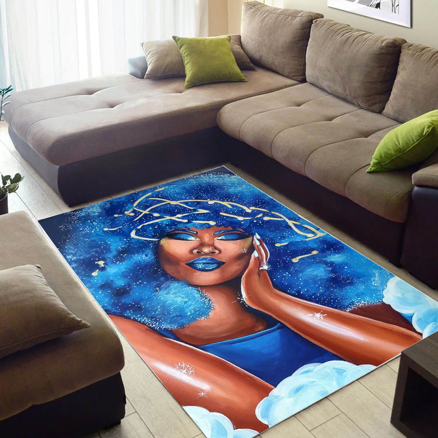 African American Beautiful Black Woman With Afro Themed Afrocentric Rug 2 African American Beautiful Black Woman With Afro Themed Afrocentric Rug