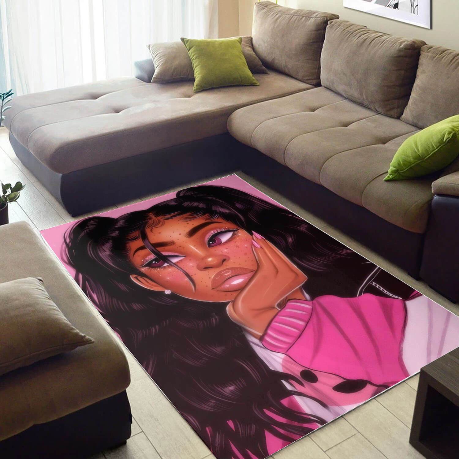 African American Beautiful Melanin Girl Inspired Afrocentric Themed Rug 2 African American Beautiful Melanin Girl Inspired Afrocentric Themed Rug