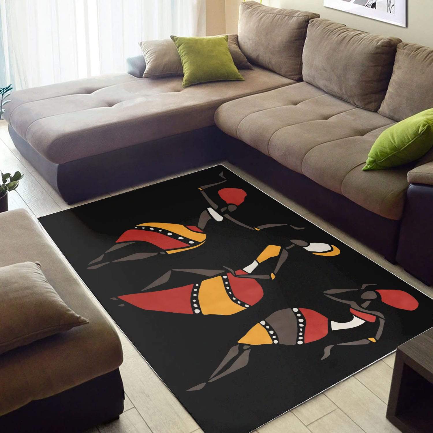 African American Dancer Women Black Rug 5 African American Dancer Women Black Rug