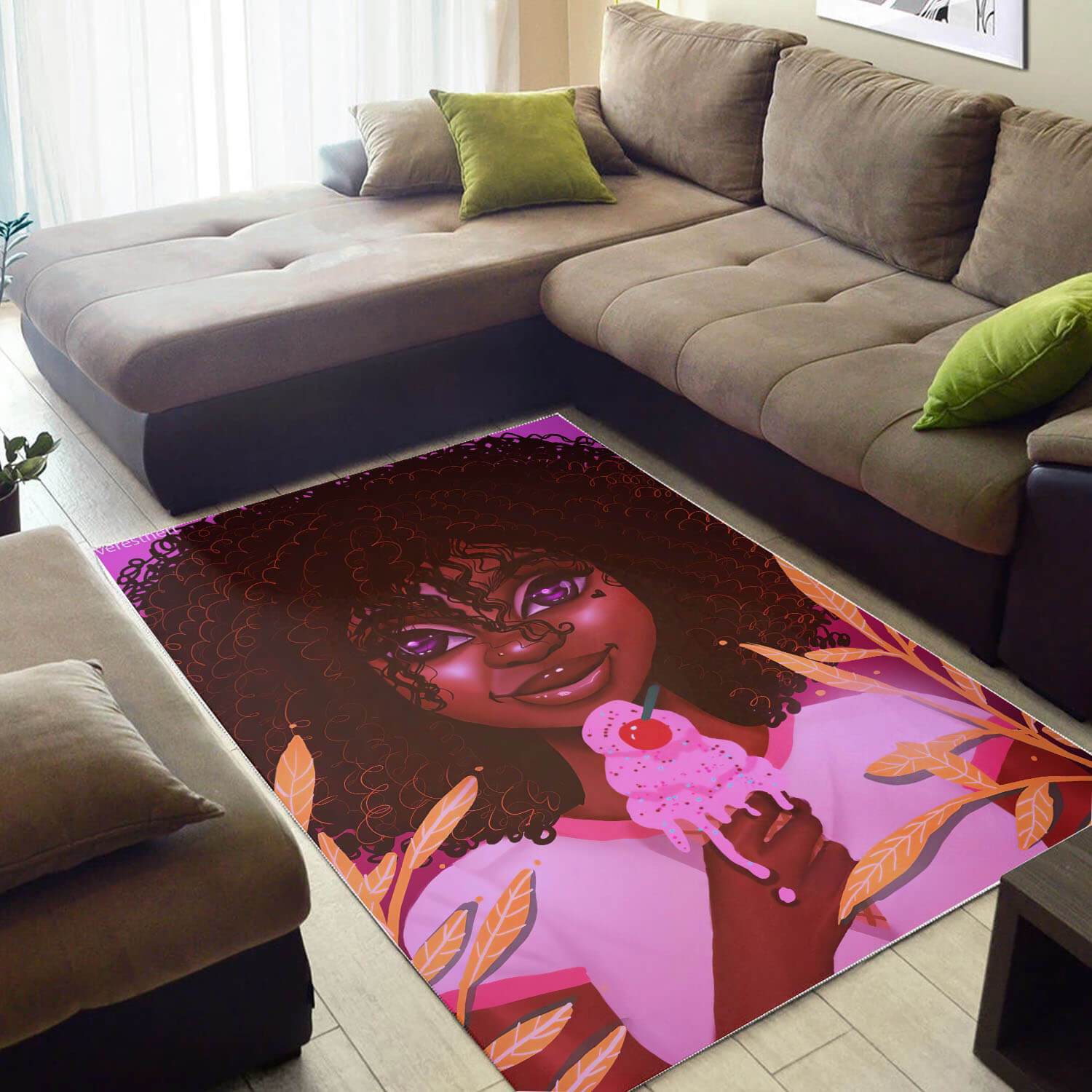 African American Pretty Afro Girl Art Themed Rooms Ideas Rug 1 African American Pretty Afro Girl Art Themed Rooms Ideas Rug