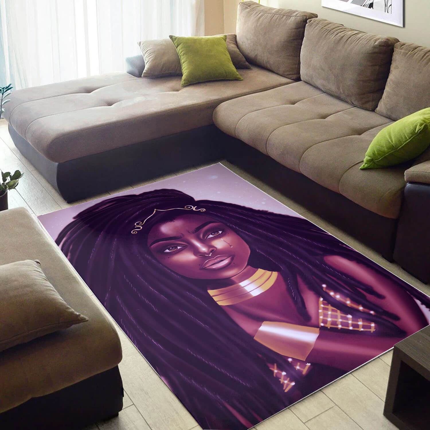 African American Pretty Afro Woman Carpet Afrocentric Room Rug 1 African American Pretty Afro Woman Carpet Afrocentric Room Rug