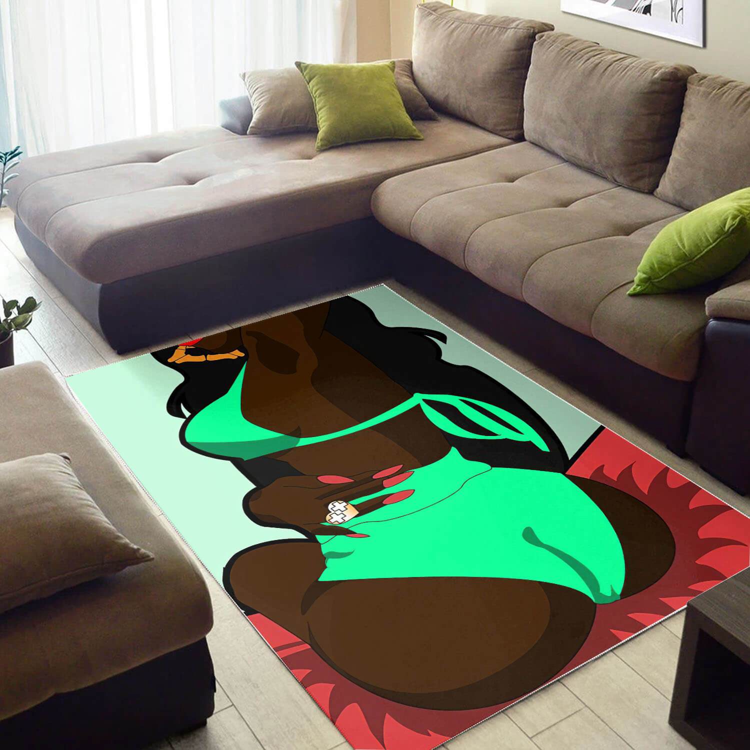 African American Pretty Black Girl Afro Carpet Afrocentric Home Rug 1 African American Pretty Black Girl Afro Carpet Afrocentric Home Rug