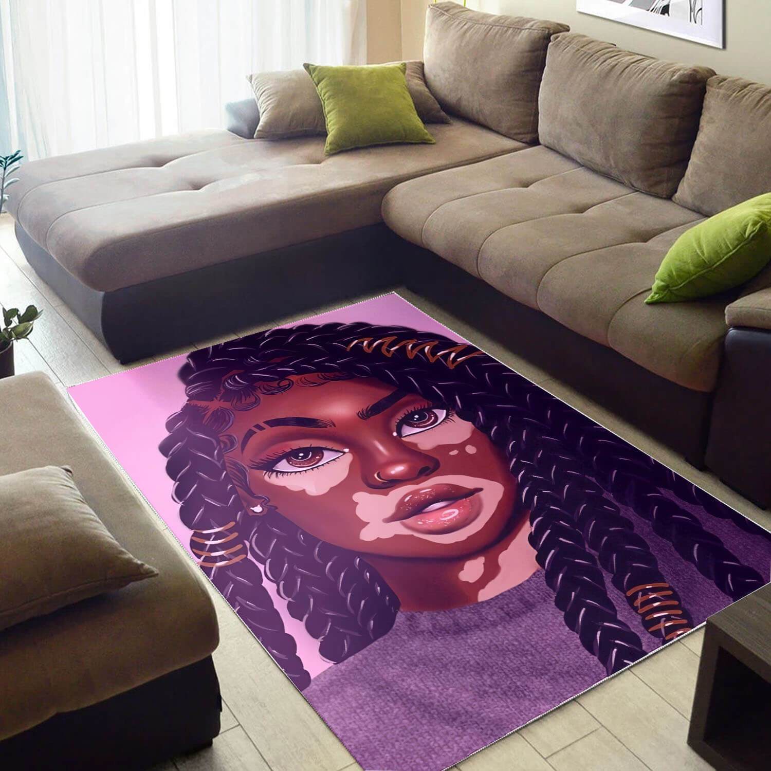 African American Pretty Black Girl Afro Inspired Modern Afrocentric Rug 2 African American Pretty Black Girl Afro Inspired Modern Afrocentric Rug