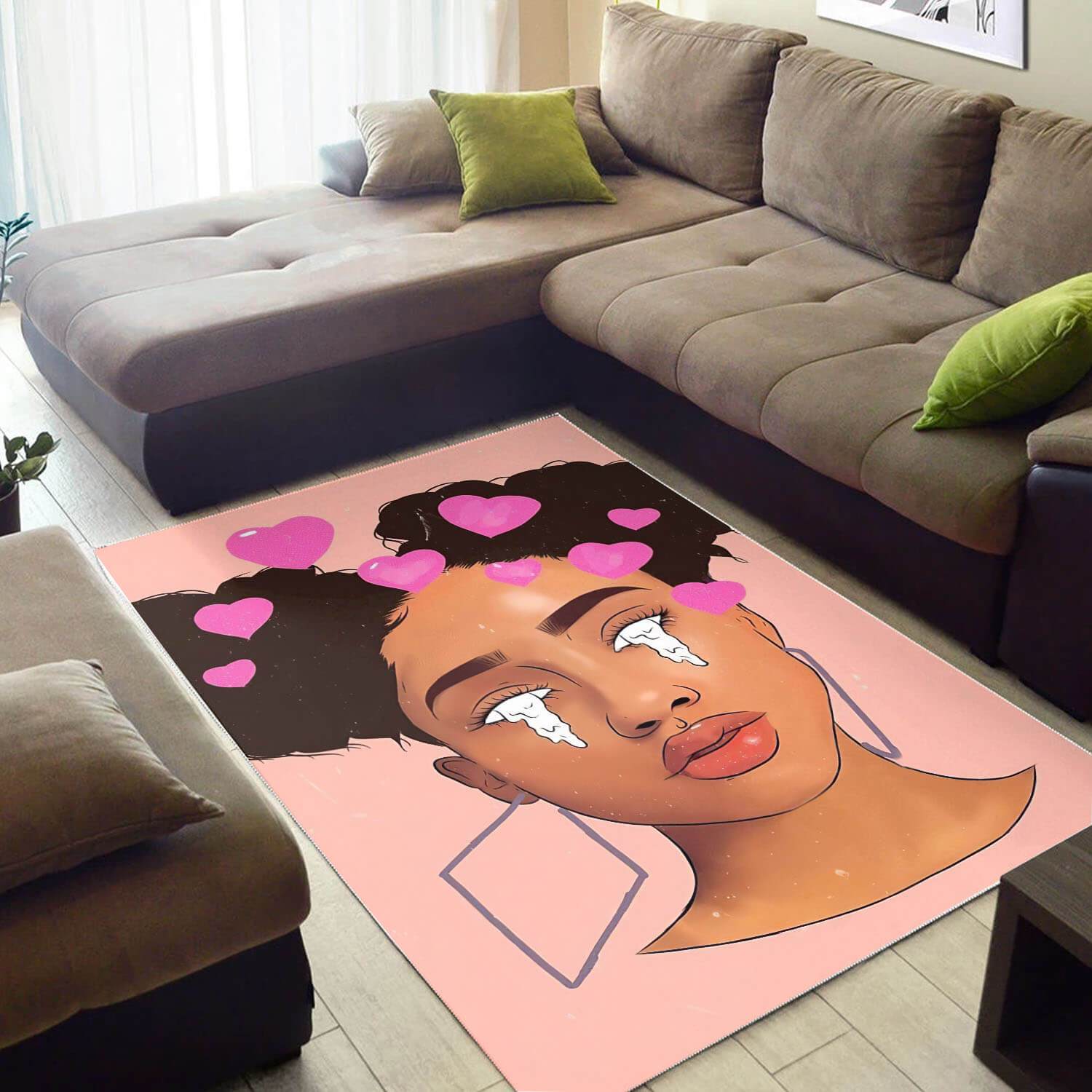 African American Pretty Girl With Afro Carpet Modern Afrocentric Rug 3 African American Pretty Girl With Afro Carpet Modern Afrocentric Rug