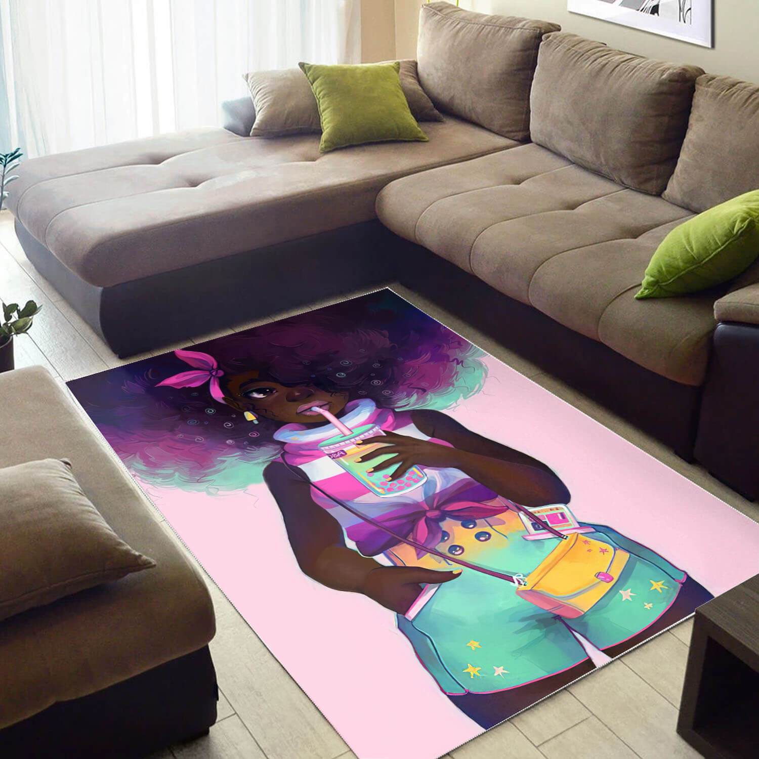 African American Pretty Melanin Beauty Girl Print Carpet Themed Living Room Rug 4 African American Pretty Melanin Beauty Girl Print Carpet Themed Living Room Rug