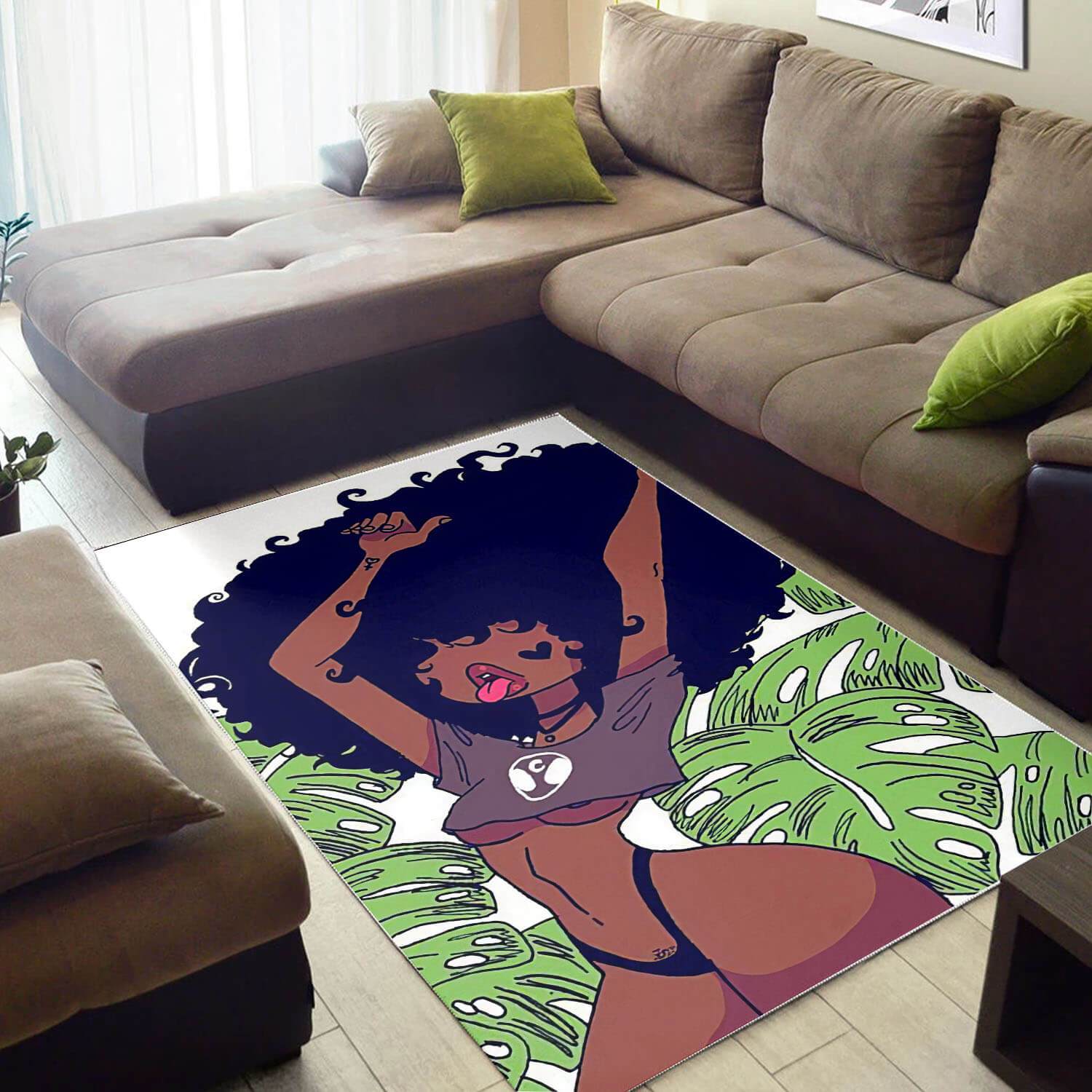 African American Pretty Melanin Beauty Girl Style Afrocentric Home Rug 4 African American Pretty Melanin Beauty Girl Style Afrocentric Home Rug