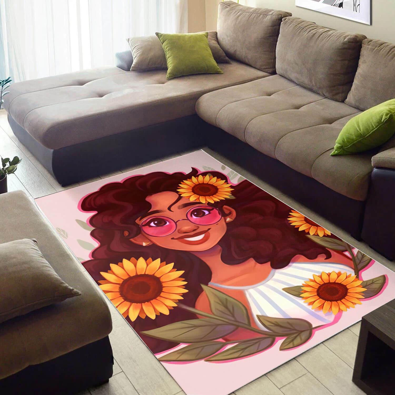 African American Pretty Melanin Black Girl Print Floor Themed House Rug 1 African American Pretty Melanin Black Girl Print Floor Themed House Rug