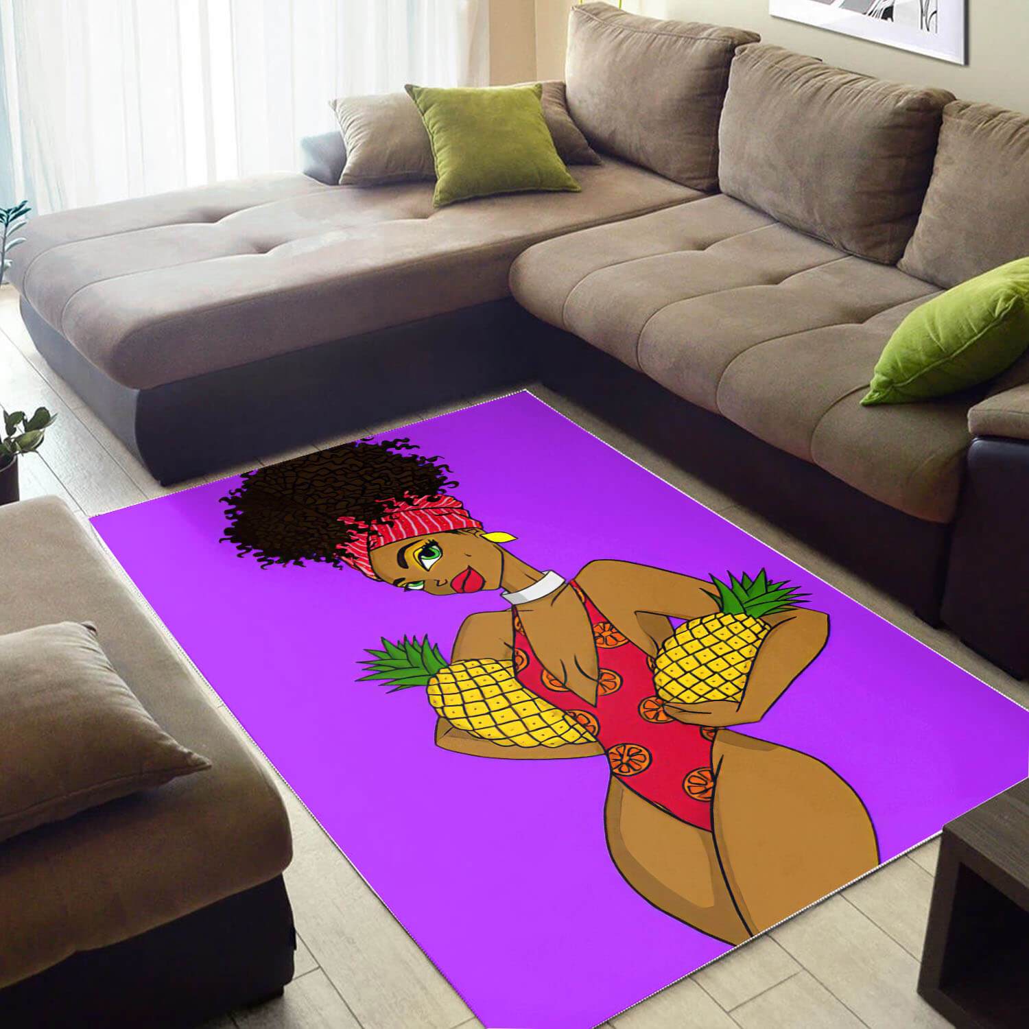 African American Pretty Melanin Girl Art Afrocentric Home Rug 1 African American Pretty Melanin Girl Art Afrocentric Home Rug