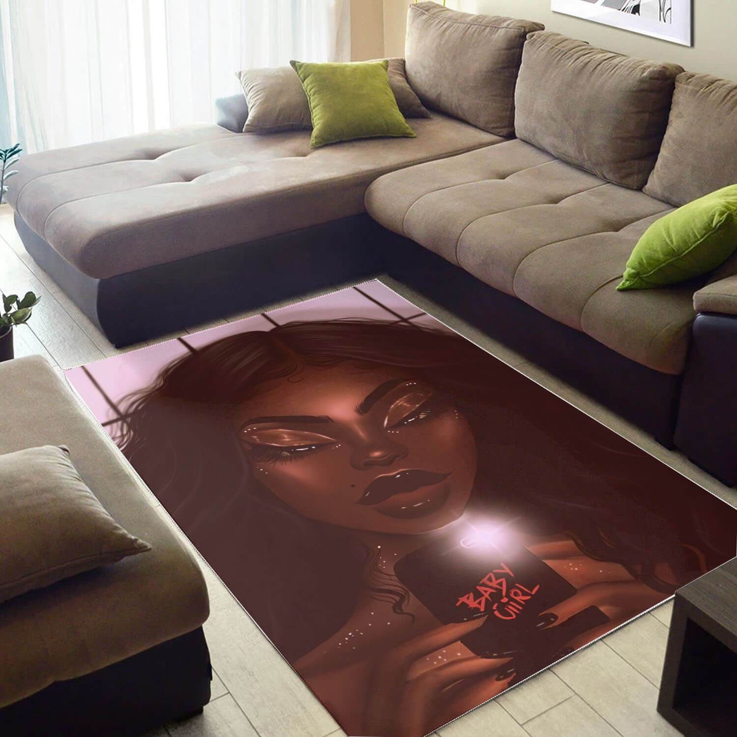 African American Pretty Melanin Girl Print Floor Afrocentric Home Rug 5 African American Pretty Melanin Girl Print Floor Afrocentric Home Rug