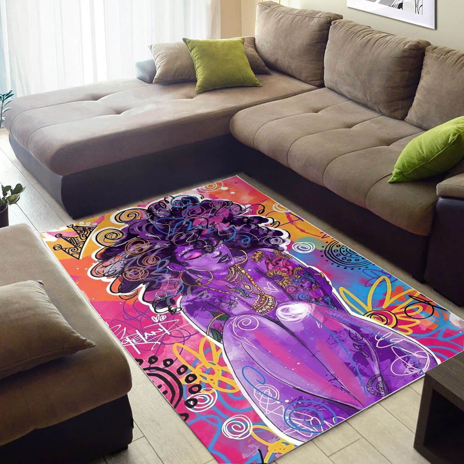 African American Pretty Melanin Poppin Girl Inspired Afrocentric Room Rug 3 African American Pretty Melanin Poppin Girl Inspired Afrocentric Room Rug