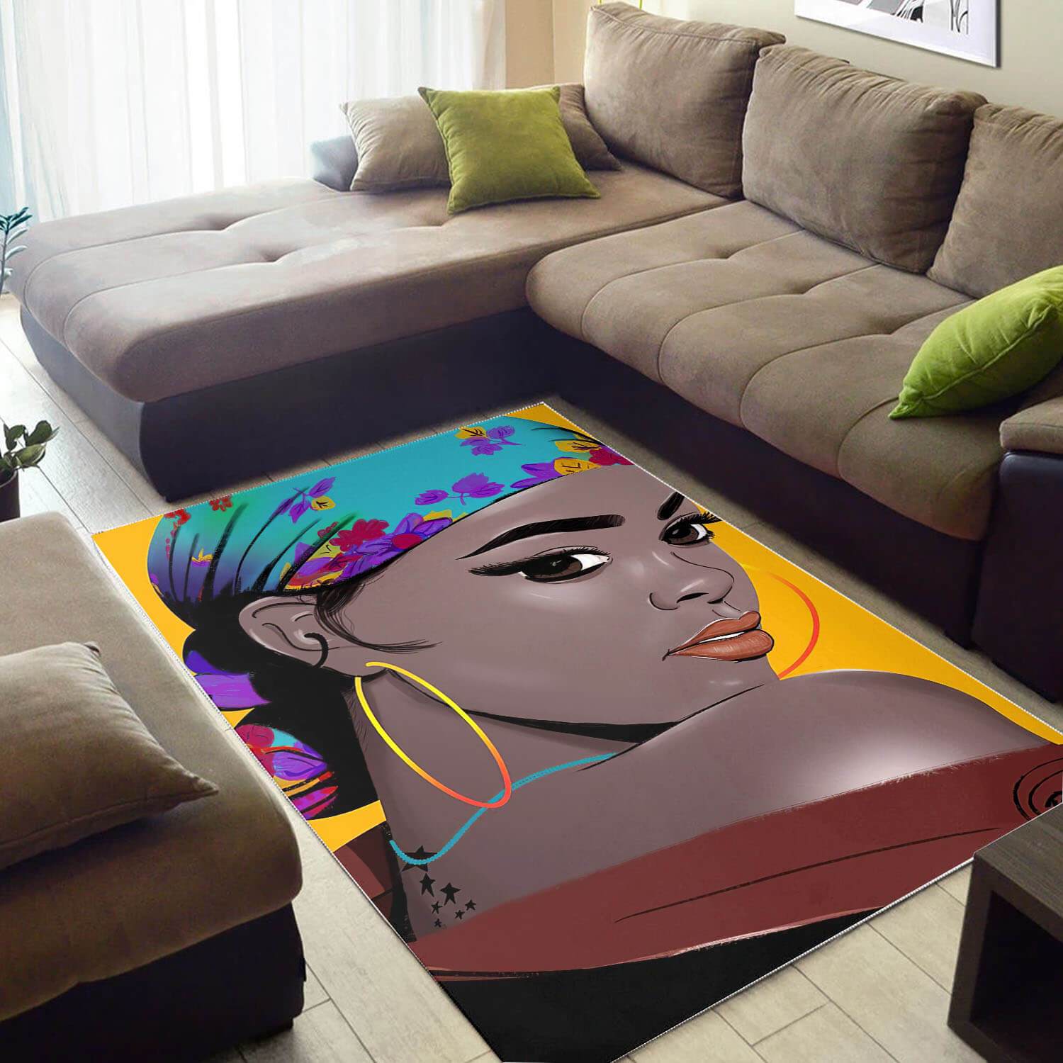 African Beautiful Black Afro Lady Carpet Design Themed Home Rug 2 African Beautiful Black Afro Lady Carpet Design Themed Home Rug