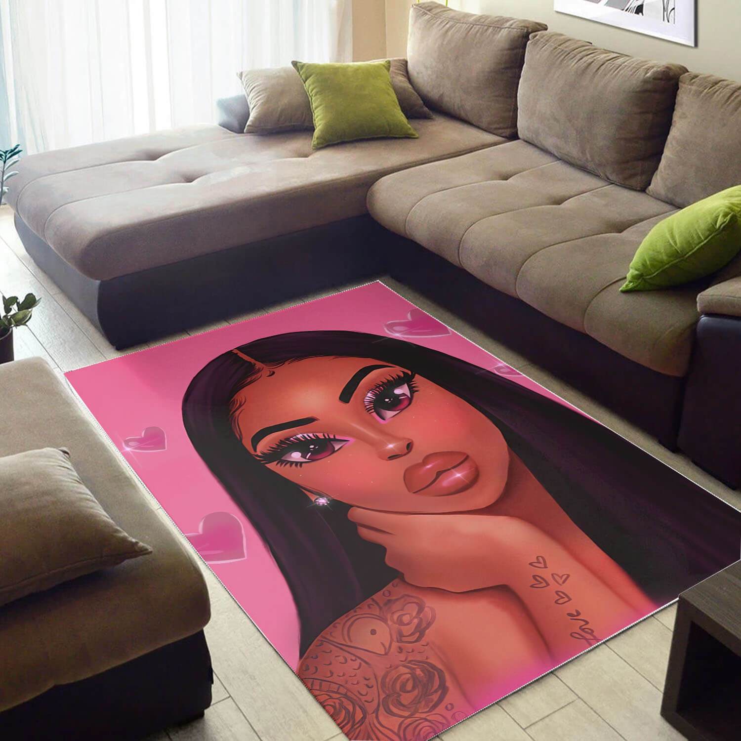 African Beautiful Black Girl Afro American Art Afrocentric Home Rug 4 African Beautiful Black Girl Afro American Art Afrocentric Home Rug