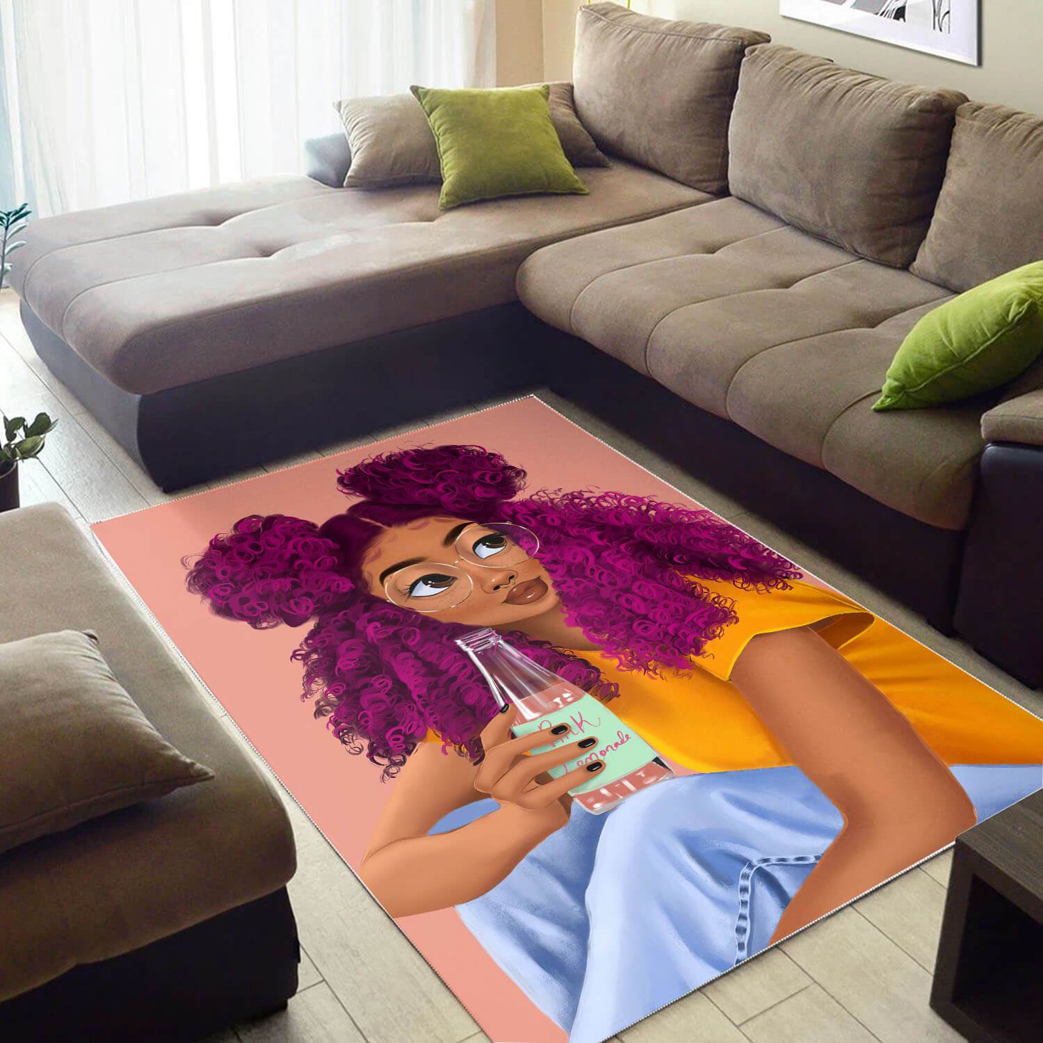 African Beautiful Black Girl Afro American Carpet Modern Themed Living Room Rug 2 African Beautiful Black Girl Afro American Carpet Modern Themed Living Room Rug