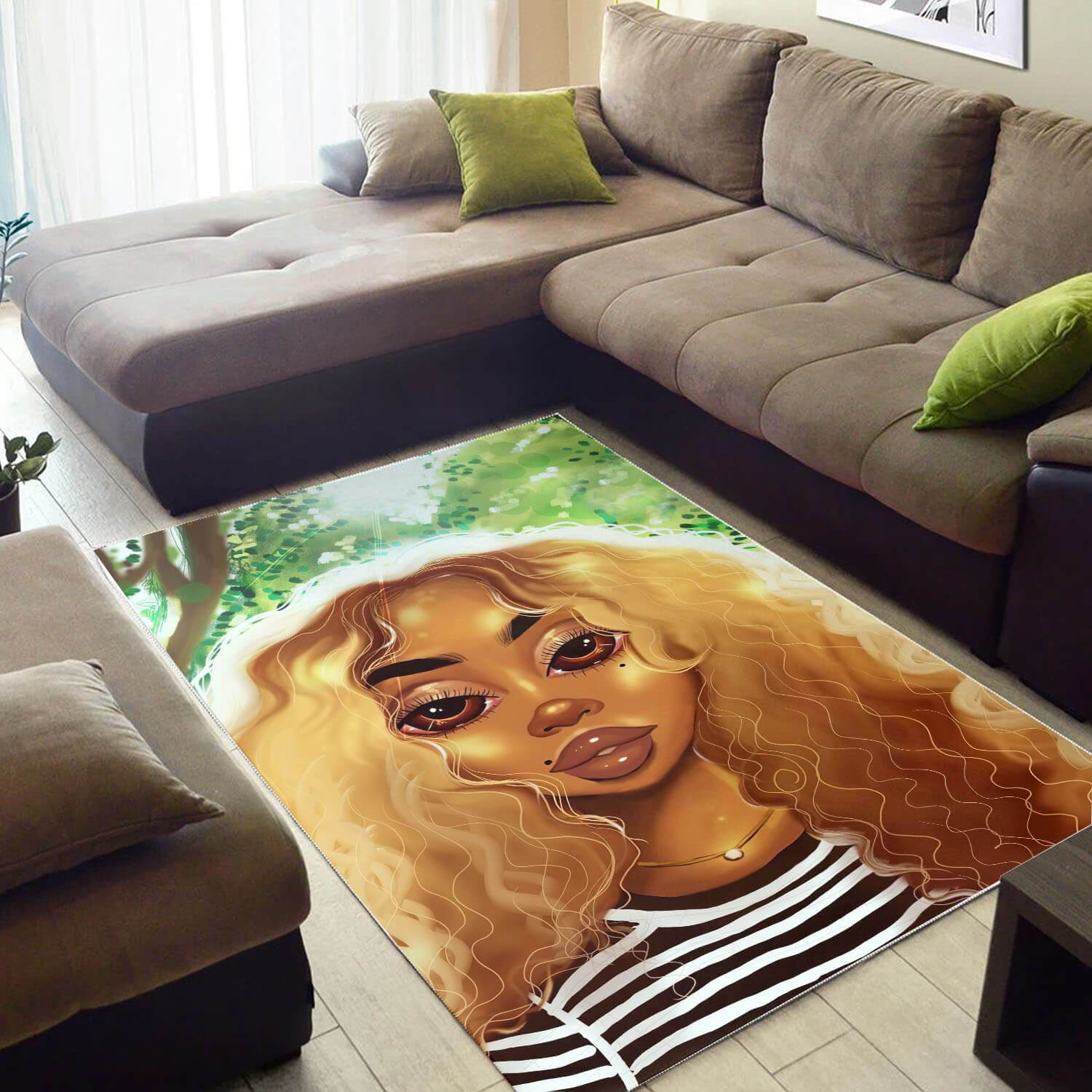 African Beautiful Black Girl Magic Inspired Afrocentric Home Rug 3 African Beautiful Black Girl Magic Inspired Afrocentric Home Rug