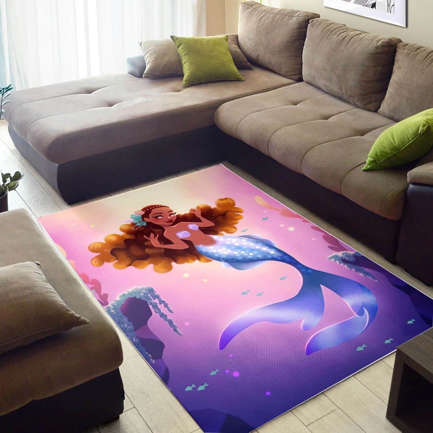 African Beautiful Black Woman With Afro Inspired Themed House Rug