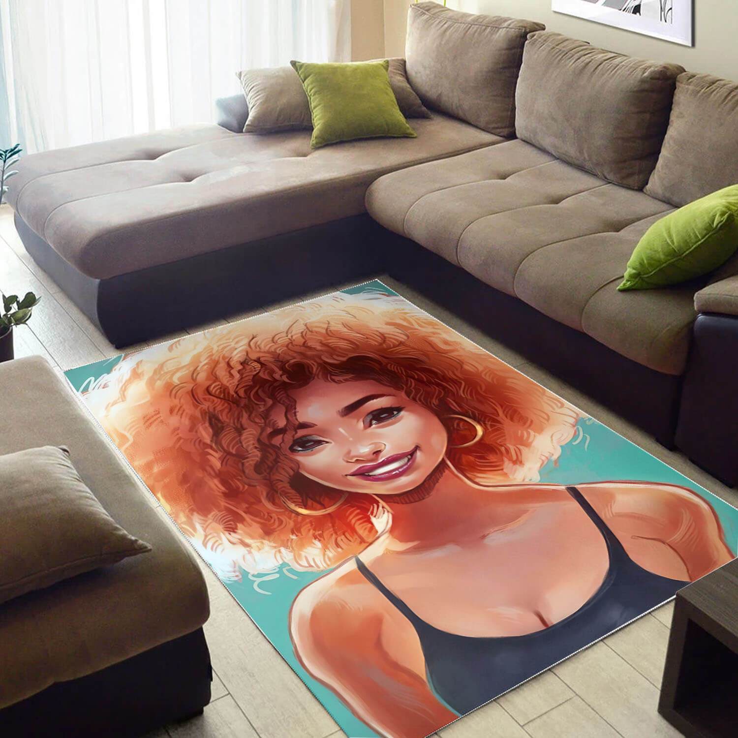 African Pretty Black Girl Magic Inspired Afrocentric Themed Rug 2 African Pretty Black Girl Magic Inspired Afrocentric Themed Rug