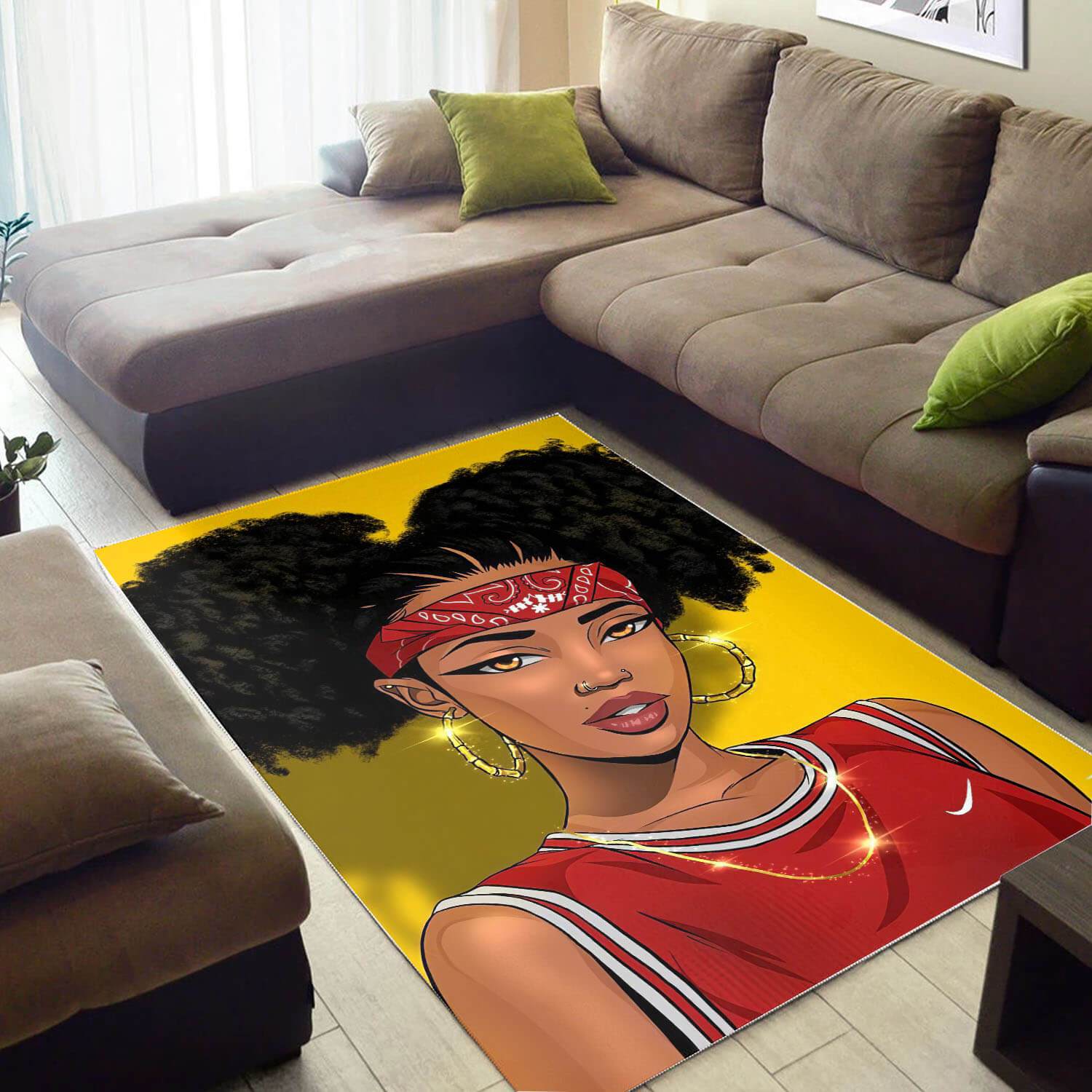 African Pretty Melanin Woman Print Carpet Afrocentric Rug 2 African Pretty Melanin Woman Print Carpet Afrocentric Rug