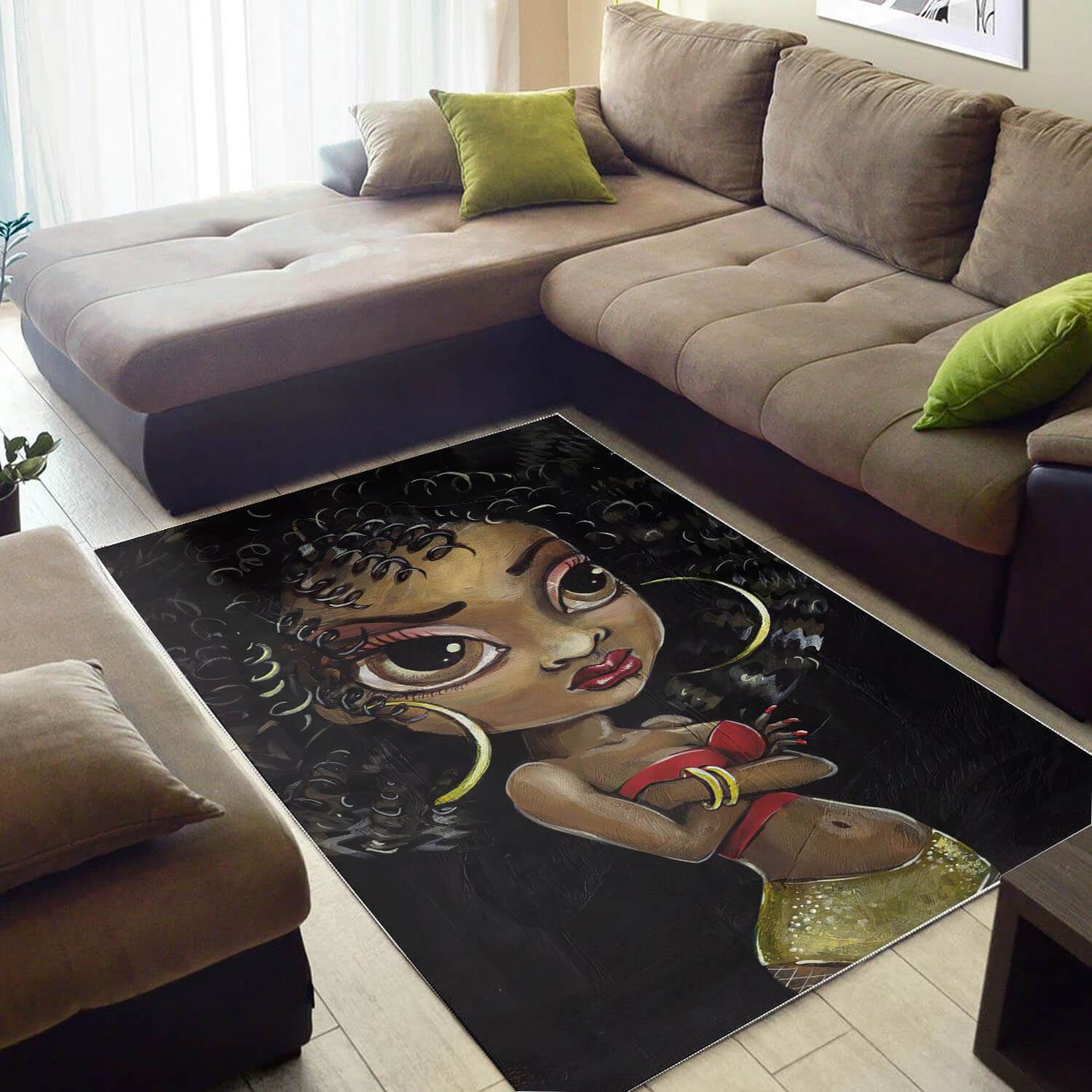 Afrocentric Beautiful Afro American Girl African Art Home Rug 1 Afrocentric Beautiful Afro American Girl African Art Home Rug