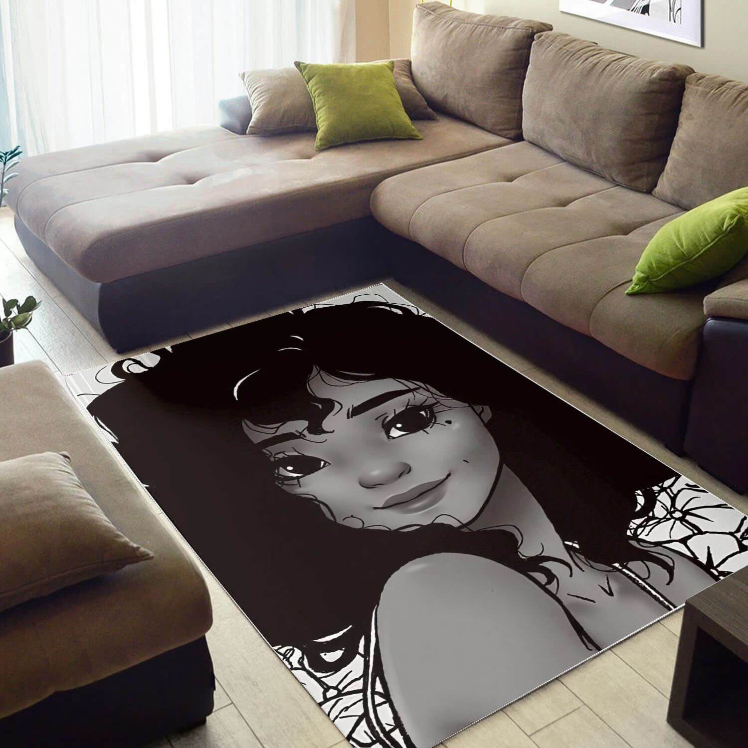 Afrocentric Beautiful Afro Lady African American Print Themed Decorating Ideas Rug 1 Afrocentric Beautiful Afro Lady African American Print Themed Decorating Ideas Rug