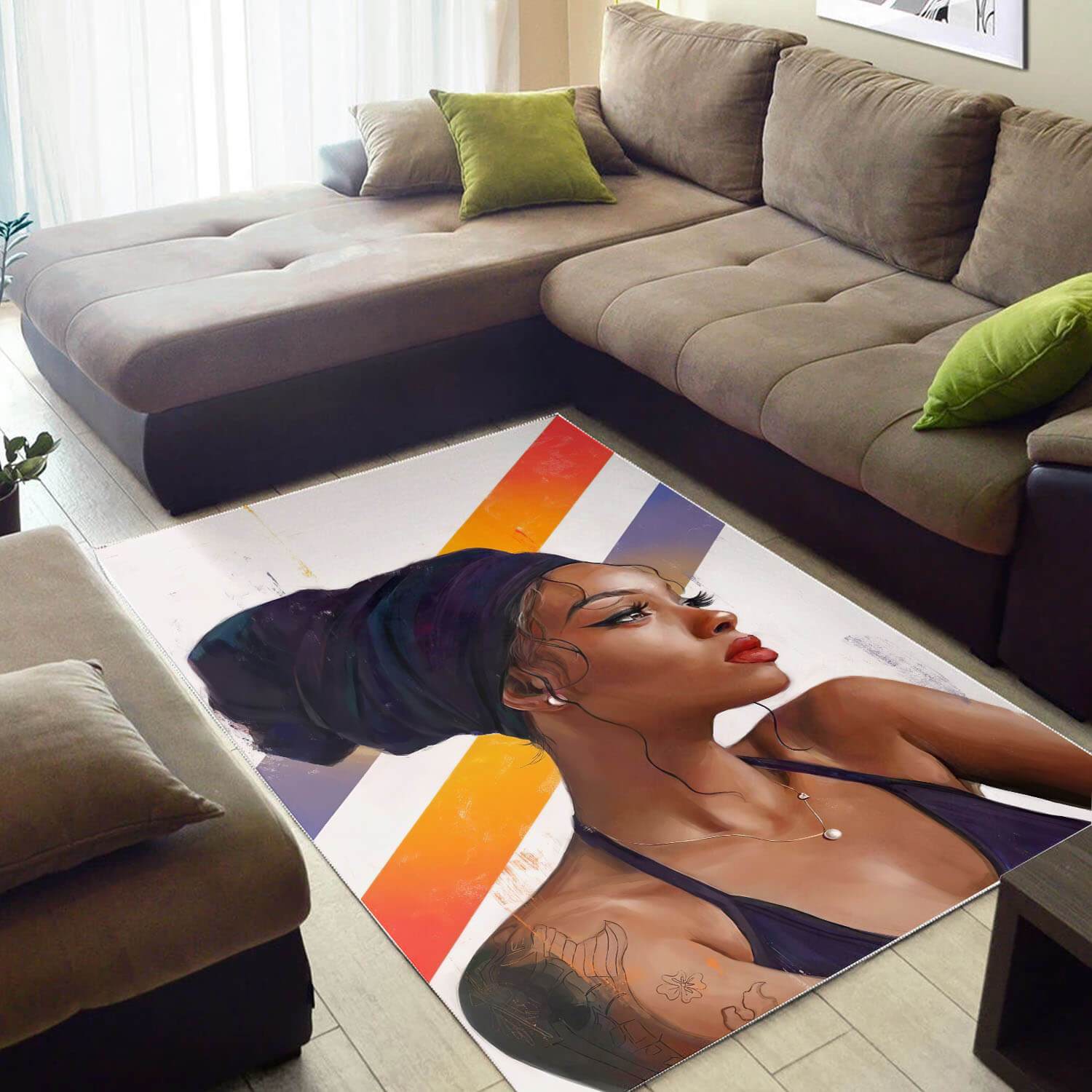 Afrocentric Beautiful Black Afro Lady African Carpet Themed Decorating Ideas Rug 4 Afrocentric Beautiful Black Afro Lady African Carpet Themed Decorating Ideas Rug