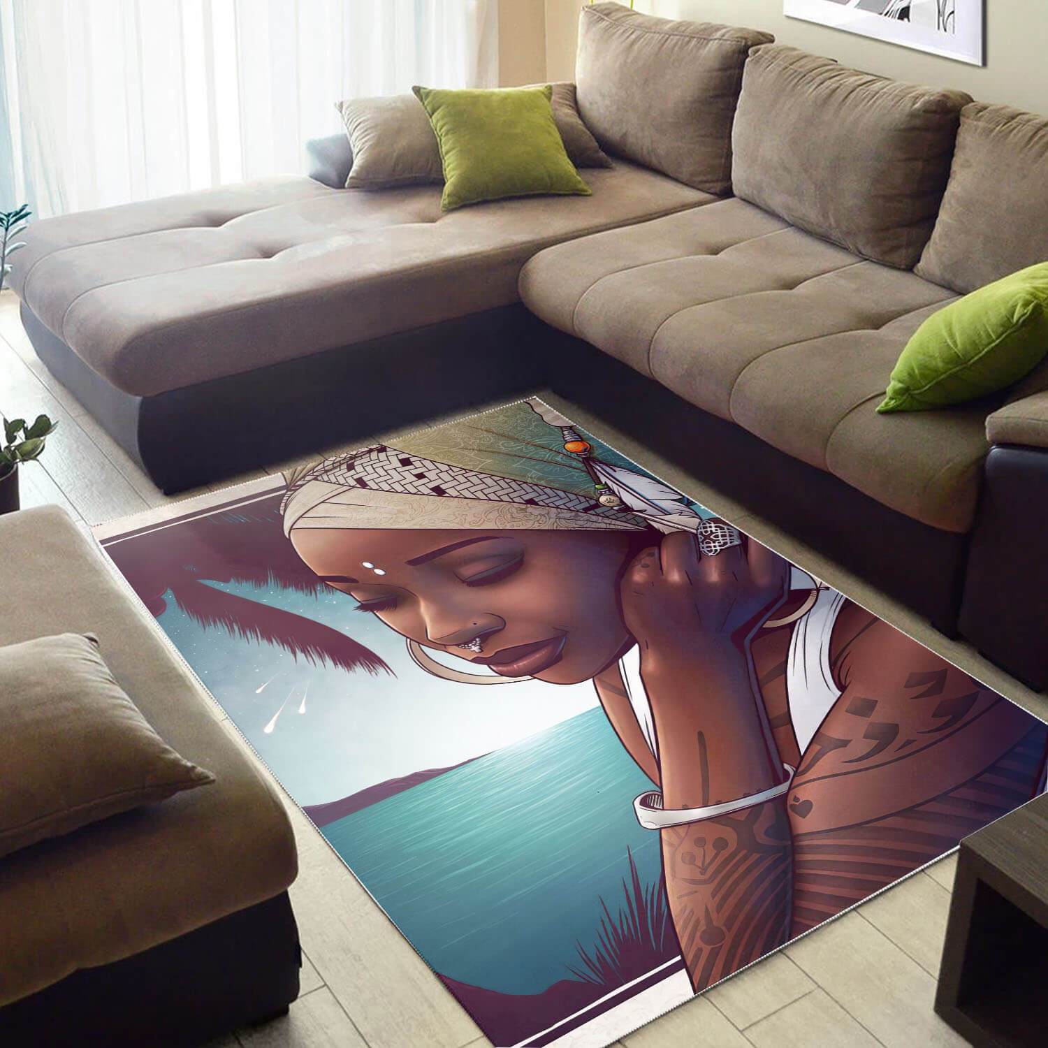 Afrocentric Beautiful Lady African Carpet Rug 1 Afrocentric Beautiful Lady African Carpet Rug