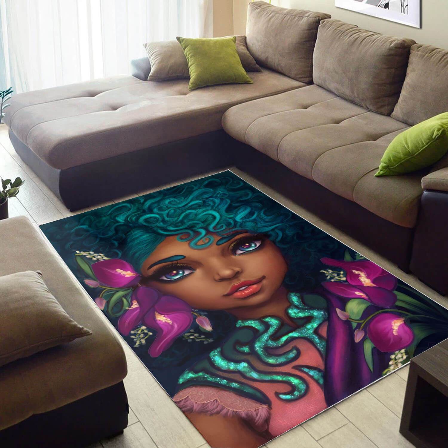 Afrocentric Beautiful Melanin Afro Girl African Inspired Home Rug 5 Afrocentric Beautiful Melanin Afro Girl African Inspired Home Rug