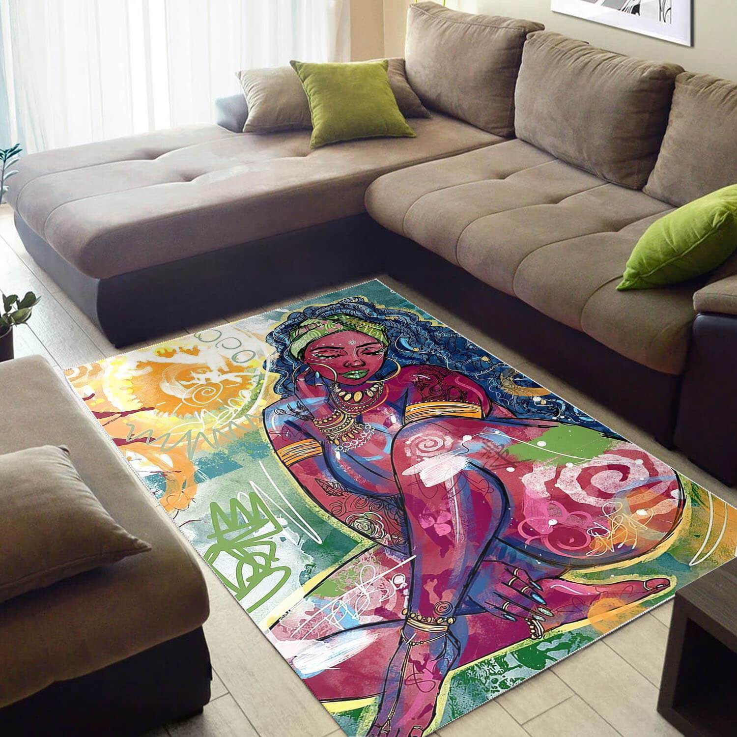 Afrocentric Beautiful Melanin Beauty Girl African American Print Room Rug 2 Afrocentric Beautiful Melanin Beauty Girl African American Print Room Rug