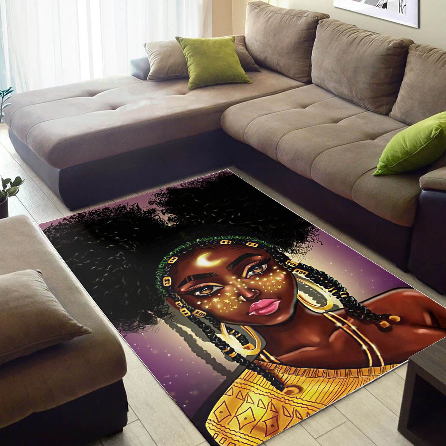 Afrocentric Pretty Black Afro Lady Carpet African Design Themed Home Rug 3 Afrocentric Pretty Black Afro Lady Carpet African Design Themed Home Rug