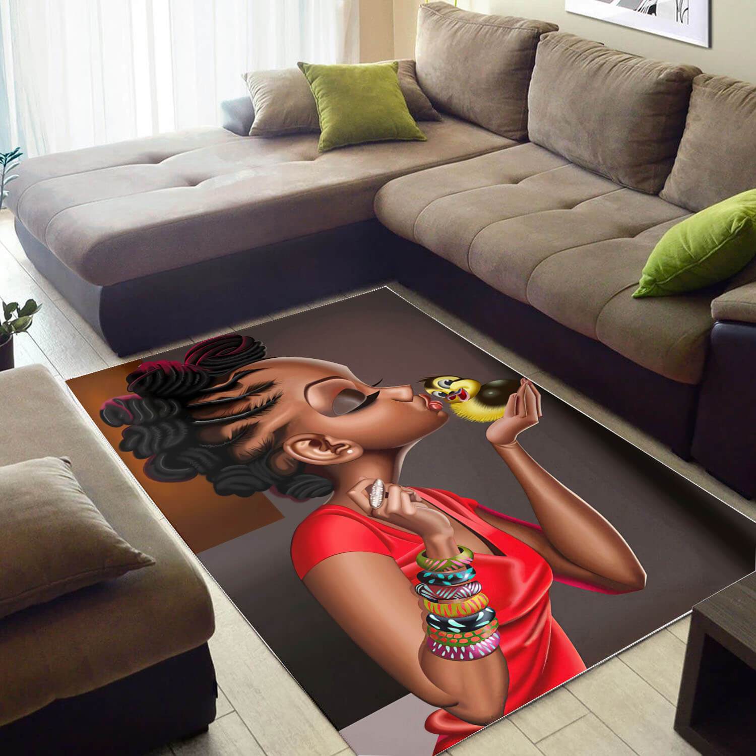 Afrocentric Pretty Black Girl Magic Carpet African Design Themed Living Room Rug 5 Afrocentric Pretty Black Girl Magic Carpet African Design Themed Living Room Rug