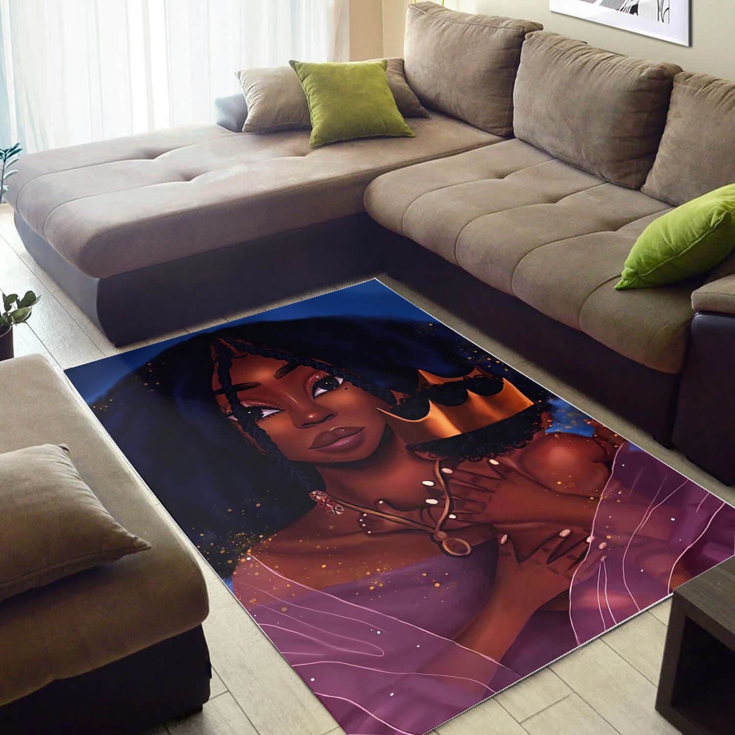 Afrocentric Pretty Black Woman With Afro African American Carpet Home Rug 4 Afrocentric Pretty Black Woman With Afro African American Carpet Home Rug