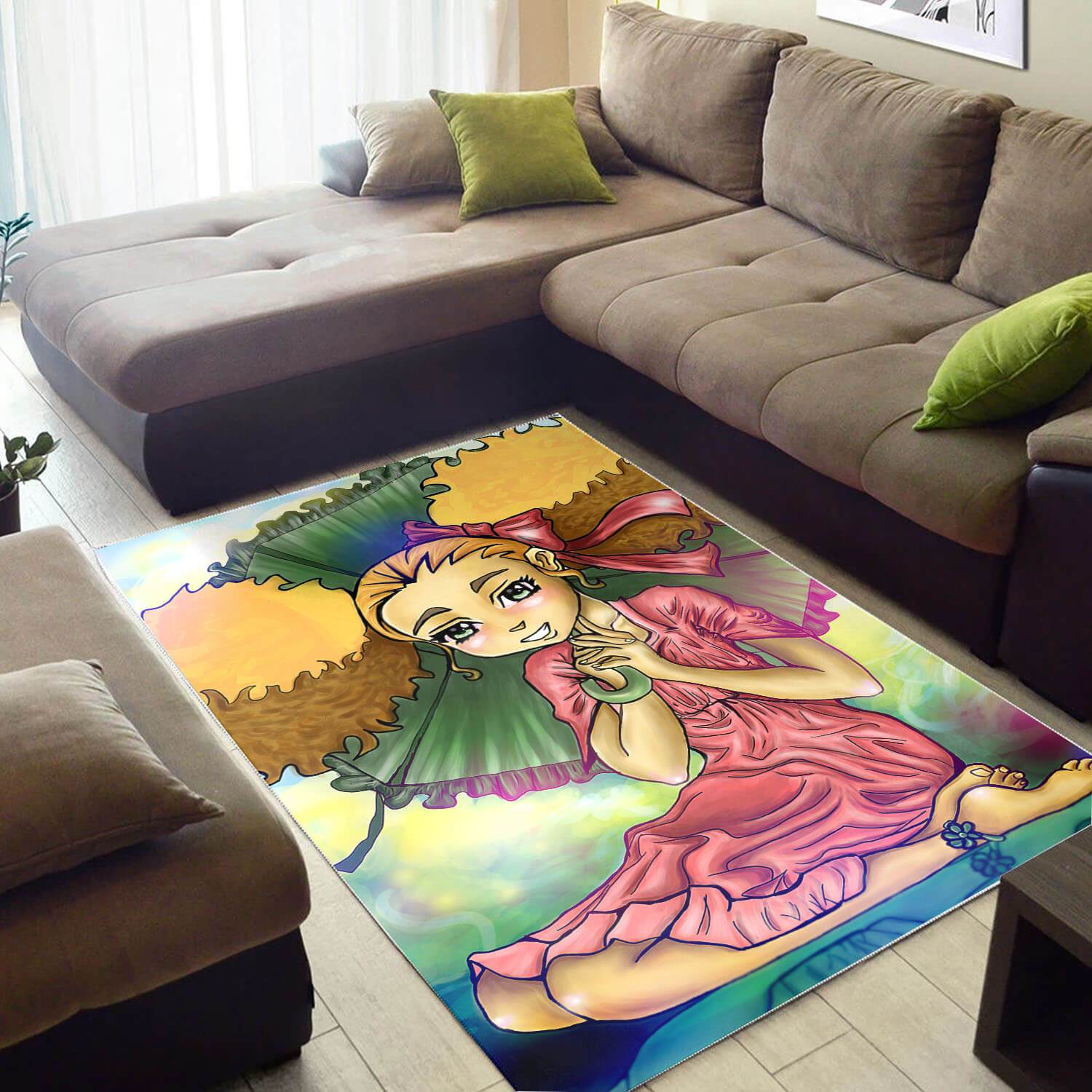 Afrocentric Pretty Lady With Afro African Inspired Area Rug 3 Afrocentric Pretty Lady With Afro African Inspired Area Rug