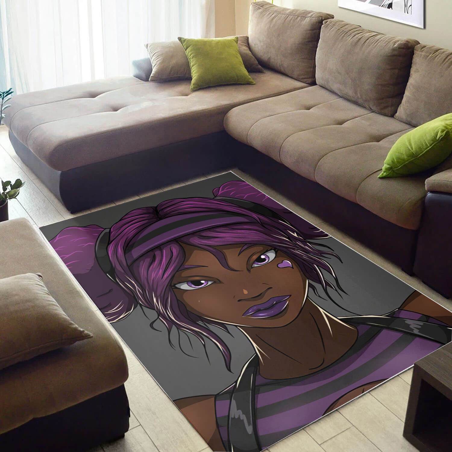Afrocentric Pretty Melanin Black Girl African American Art Themed House Rug 1 Afrocentric Pretty Melanin Black Girl African American Art Themed House Rug