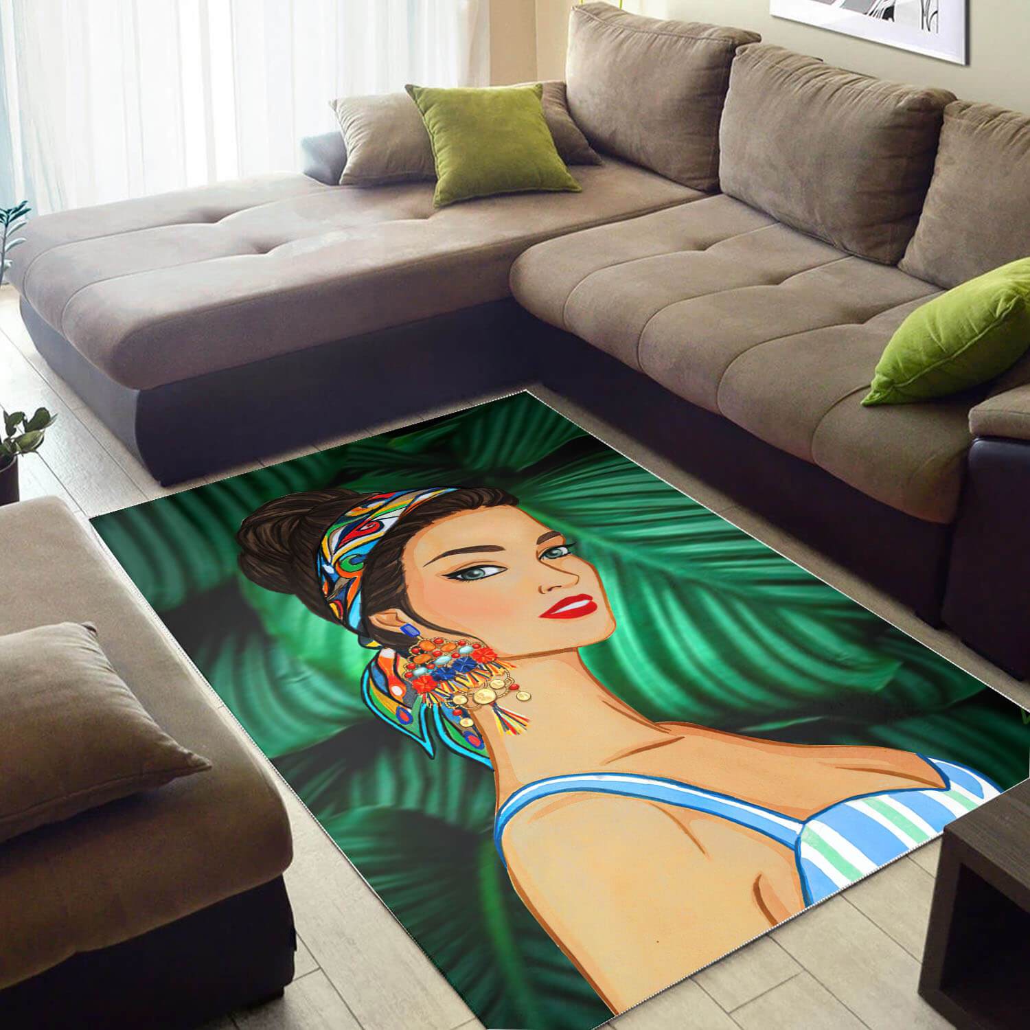 Afrocentric Pretty Melanin Poppin Girl African Themed Modern Rug 4 Afrocentric Pretty Melanin Poppin Girl African Themed Modern Rug