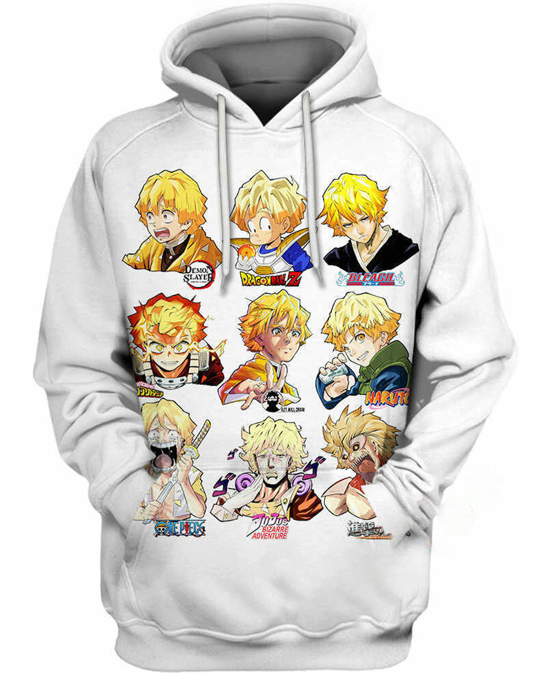 Agatsuma Zenitsu Hoodie 3D 14 Agatsuma Zenitsu Hoodie 3D