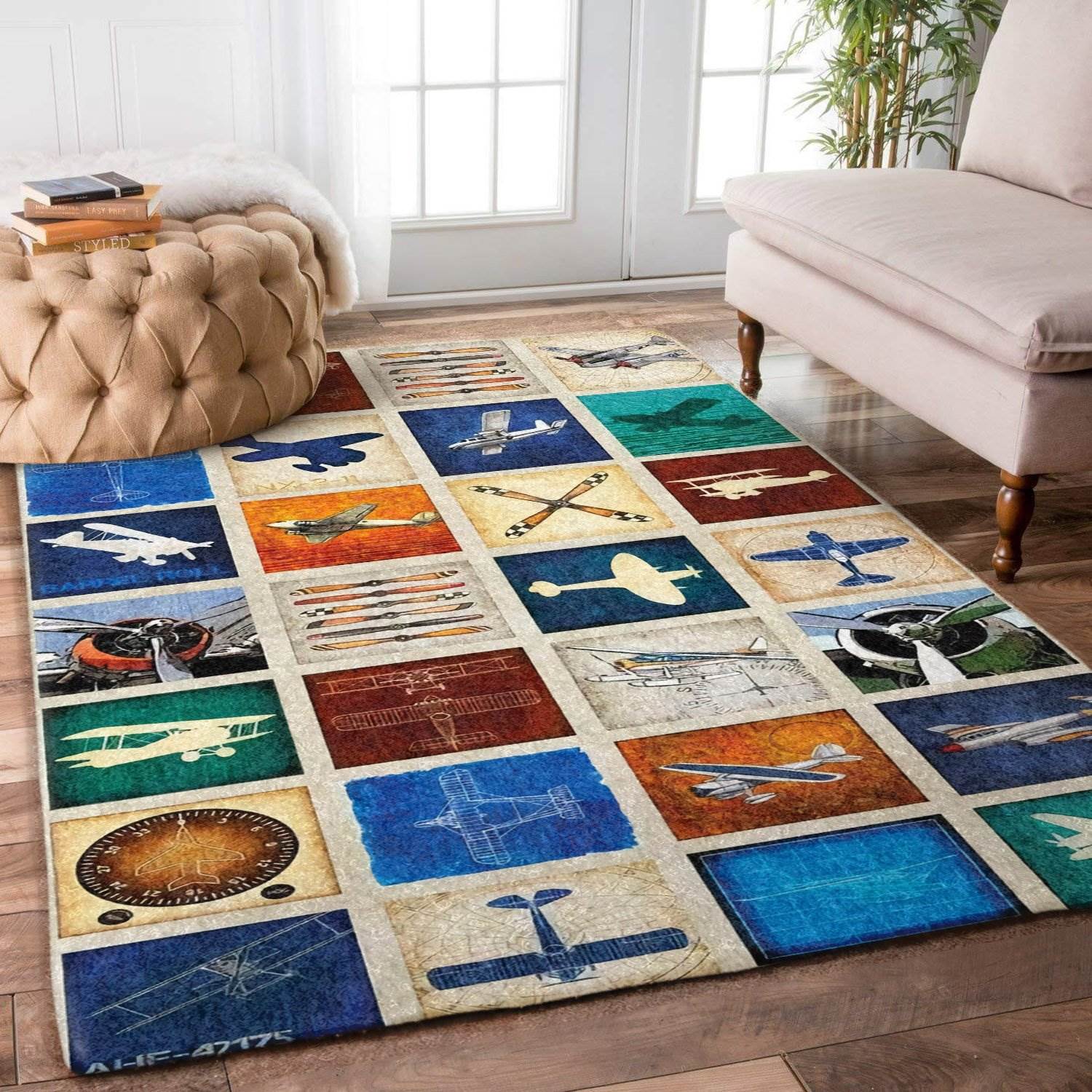 Retro Airplane Panel Pattern Limited Edition Rug