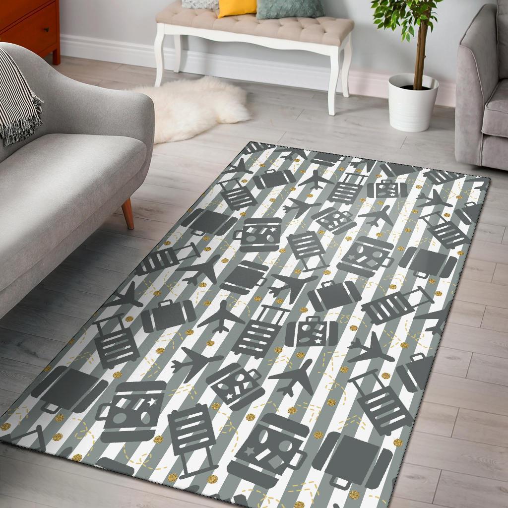 Airplane & Luggage Seamless Pattern Limited Edition Rug