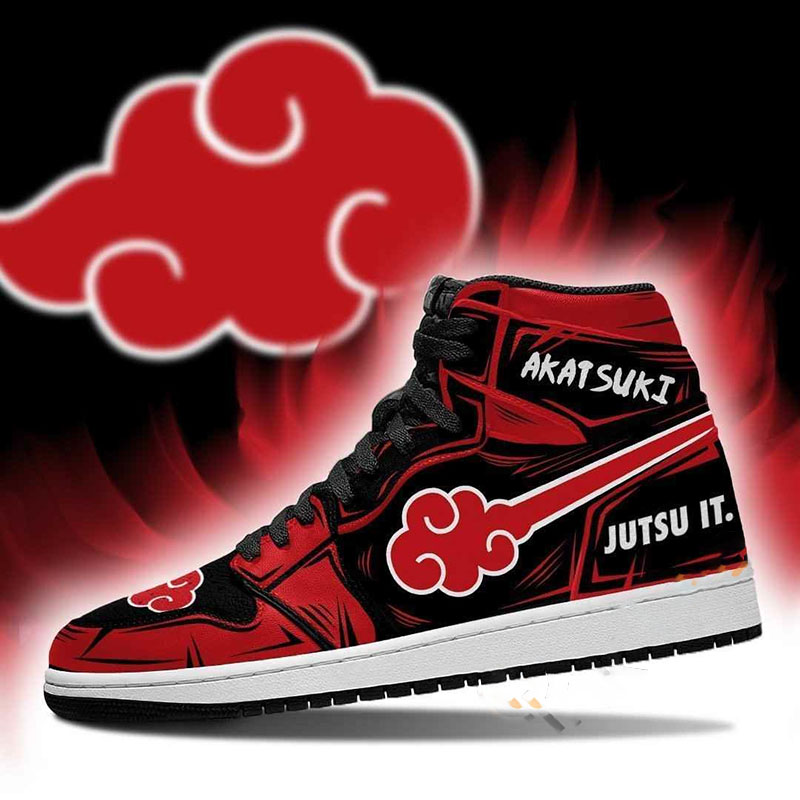 Akatsuki Cloud Jutsu It Naruto Sneakers Anime Air Jordan Shoes