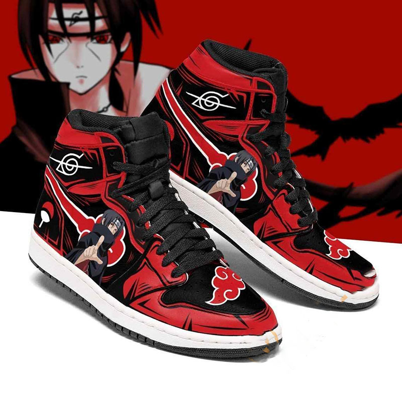 Akatsuki Itachi Naruto Sneakers Anime Air Jordan Shoes 13 Akatsuki Itachi Naruto Sneakers Anime Air Jordan Shoes